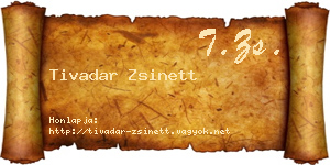 Tivadar Zsinett névjegykártya